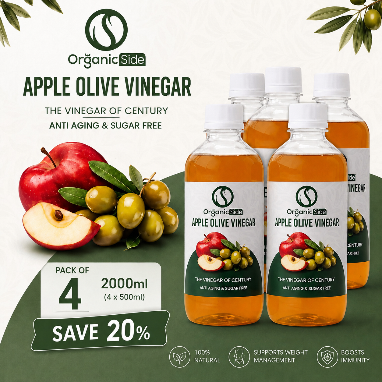 Apple Olive Vinegar - Pack of 4