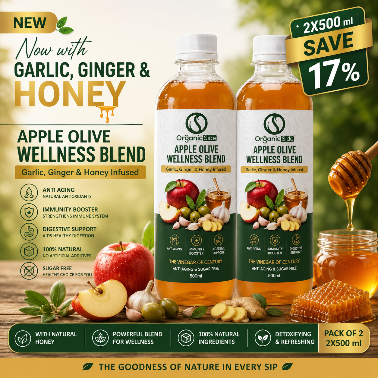 Apple Olive Vinegar | Pakistan's First Apple Cider Vinegar with Olive Extract