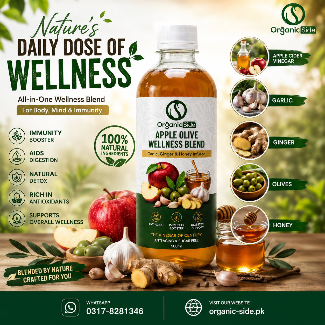 Apple Olive Vinegar | Pakistan's First Apple Cider Vinegar with Olive Extract