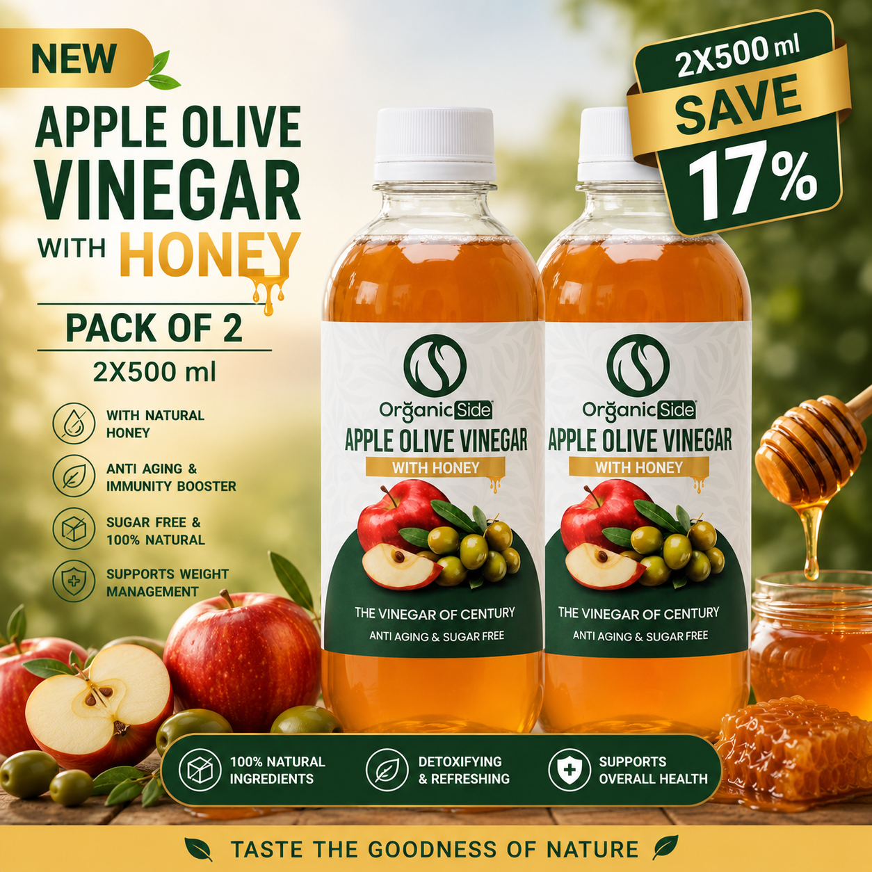 Apple Olive Vinegar | Pakistan's First Apple Cider Vinegar with Olive Extract