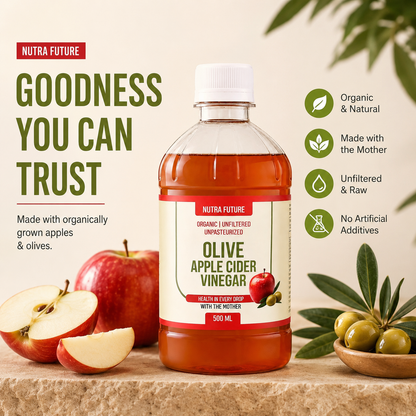 Apple Olive Vinegar | Booster with Mother | Nutra Future X Organic Side